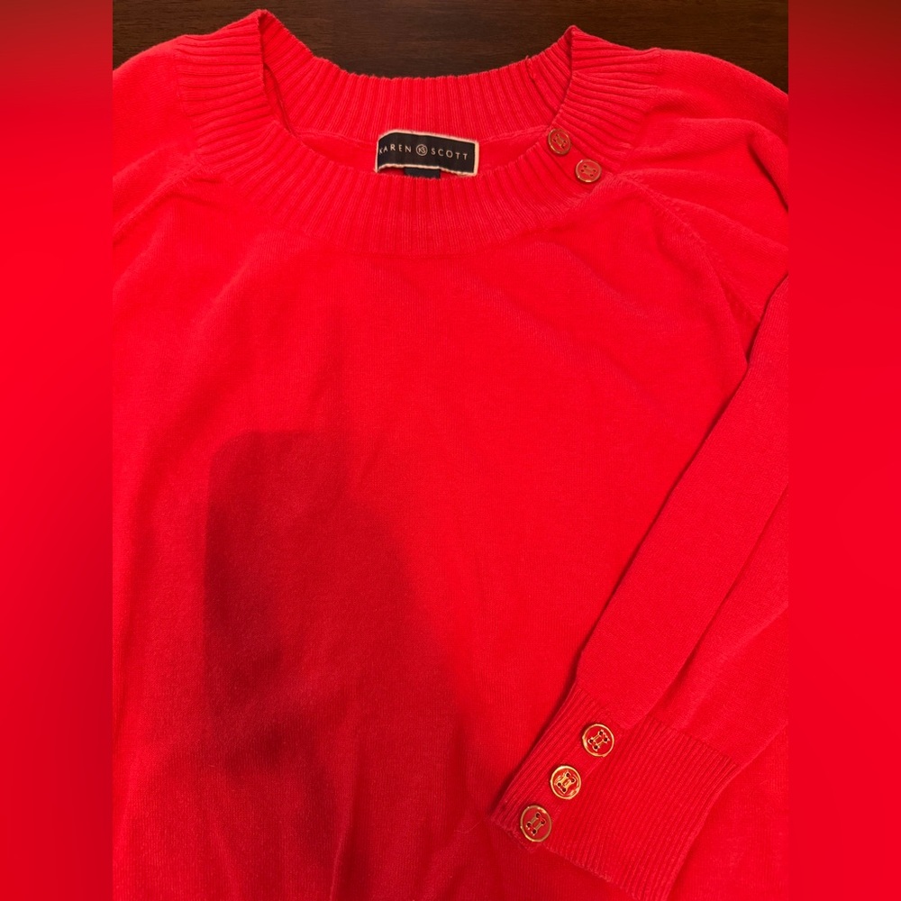 karen scott sweater large women Red - Picture 7 of 9
